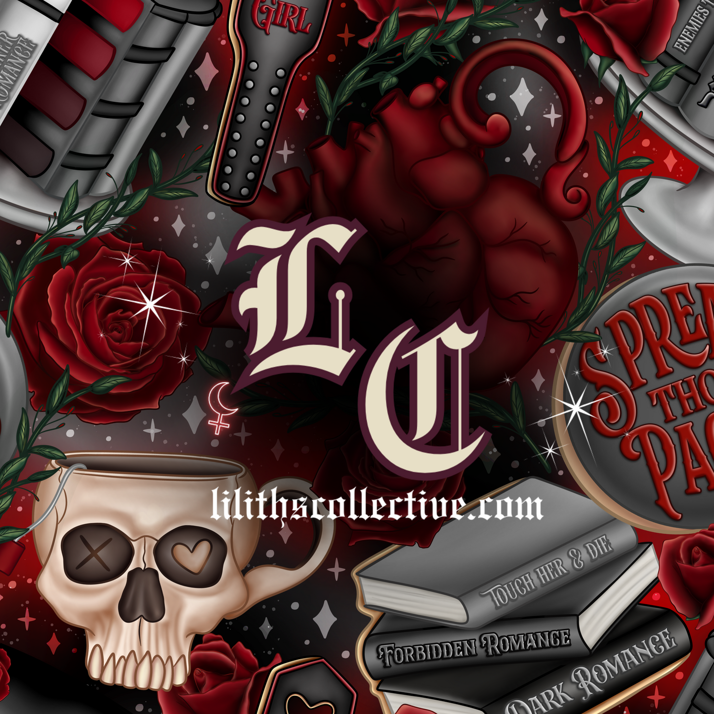 Grey/Red Dark romance Tea Party