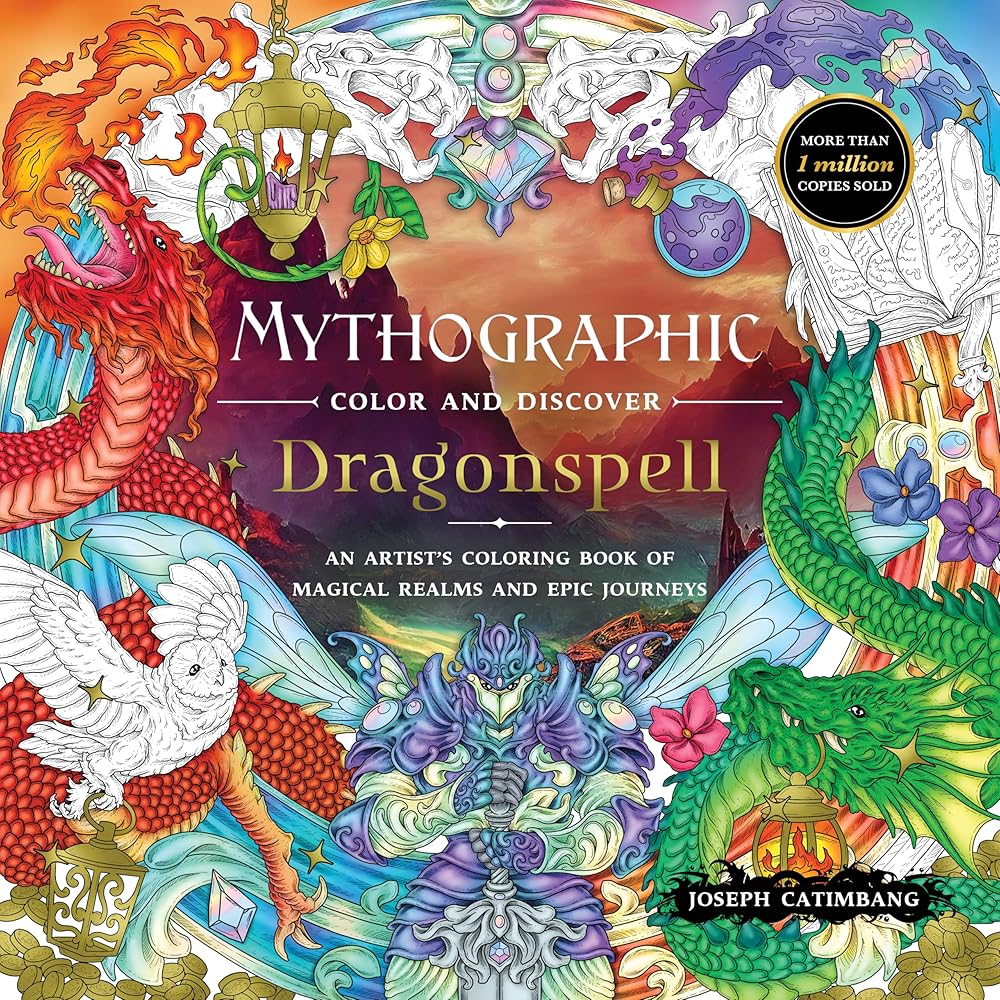 Mythographic Color and Discover: Dragonspell: An Artist’s Coloring Book of Magical Realms and Epic Journeys cover image
