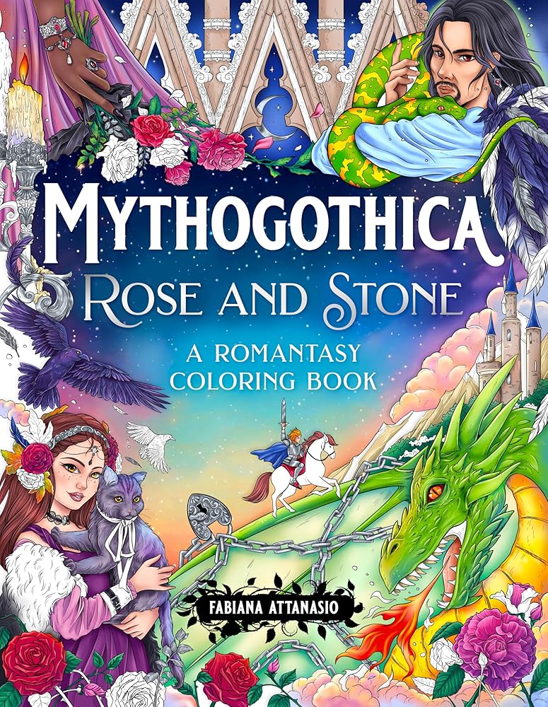 Mythogothica: Rose and Stone: A Romantasy Coloring Book cover image