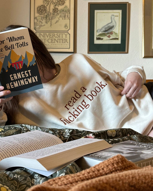 Read a F'ing Book Embroidered Crewneck